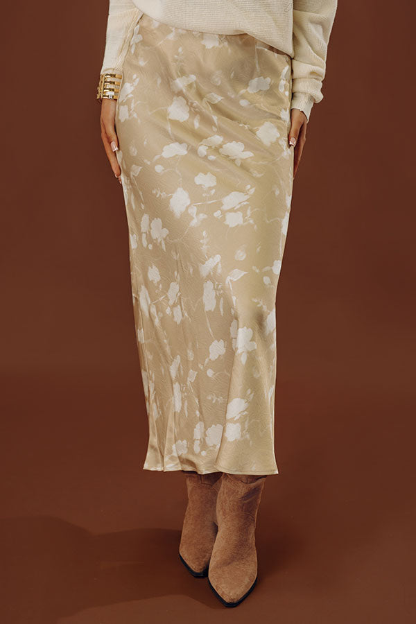 The Faith High Waist Satin Midi Skirt Image - 2