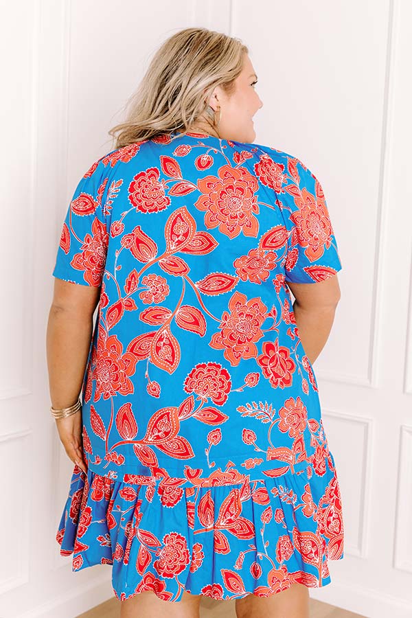 Flattering Dresses Plus Size Blue Pink Floral Dress Blue Abstract Print Shirred Ruffled Short Sleeve Tiered Flattering Dresses Plus Size Blue Pink Floral Dress Blue Abstract Print Shirred Ruffled Short Sleeve Tiered
