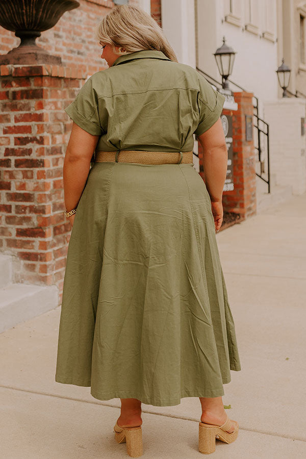 Chic Cityscape Button Down Midi Dress Curves Image 5