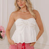Park Day Cutie Linen-Blend Top in Ivory Image - 1