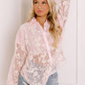 Serene Petals Embroidered Knit Button Up  Image 1