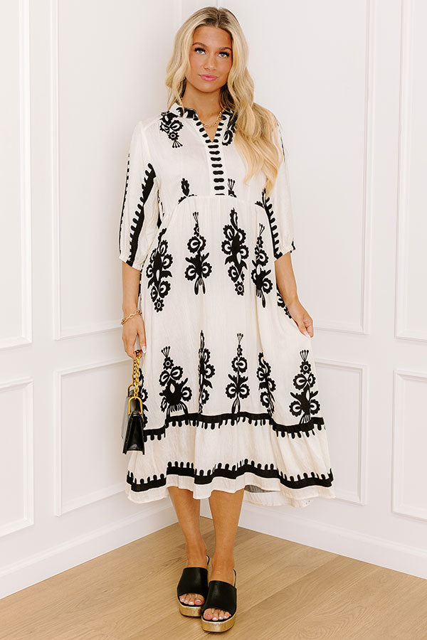 Playa Del Perfection Midi Dress in Cream Image 1