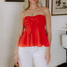Park Day Cutie Linen-Blend Top in Red Image 1