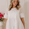 Charmed Life Lace Applique Mesh Top in White Image - 1