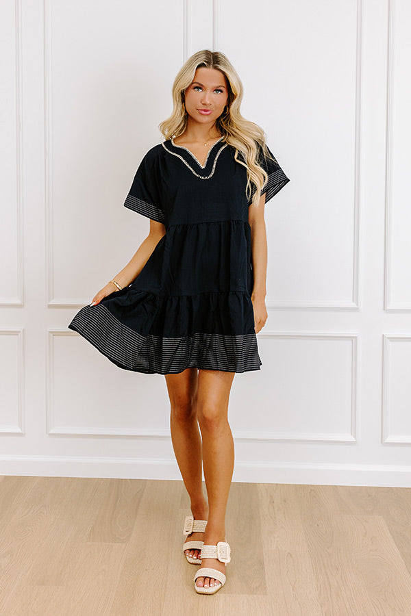 Lake Day Bliss Tiered Mini Dress in Navy Image 2