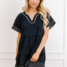 Lake Day Bliss Tiered Mini Dress in Navy Image 1