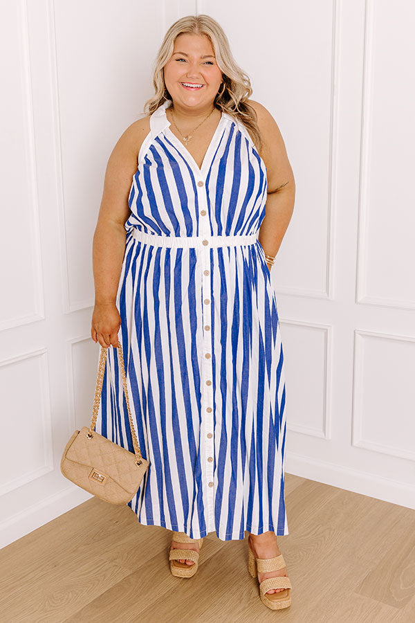 Sail Away Stripe Midi Dress Curves Image 1