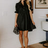 Sweet Energy Pleated Mini Dress in Black Image 1