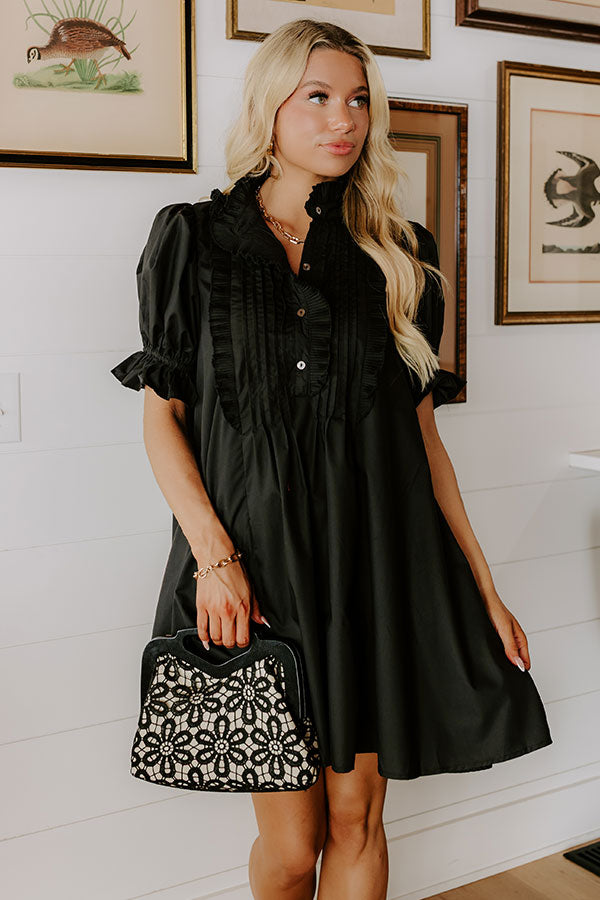 Sweet Energy Pleated Mini Dress in Black Image 2