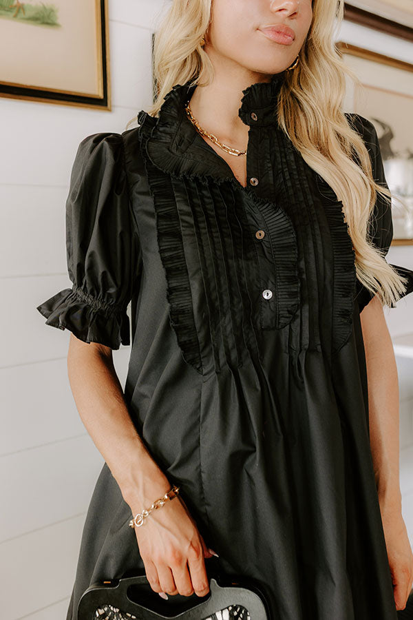 Sweet Energy Pleated Mini Dress in Black Image 3