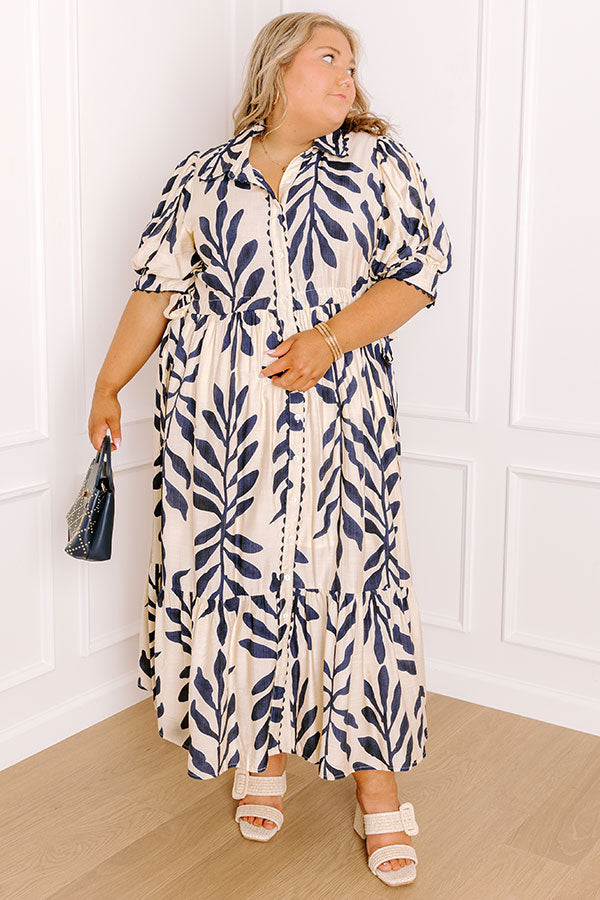 Tropical Getaway Button Down Midi Dress Curves Image 2
