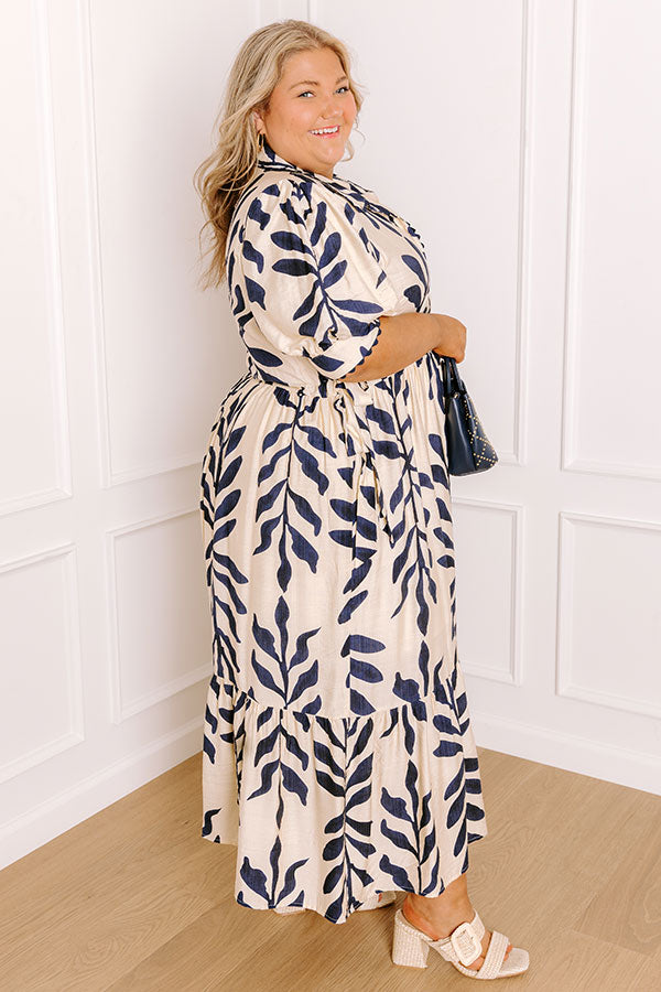 Tropical Getaway Button Down Midi Dress Curves Image 3