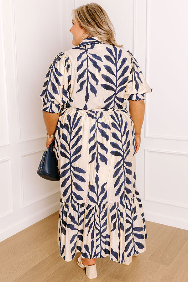 Tropical Getaway Button Down Midi Dress Curves Image 4