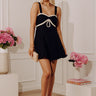 Sweet Talk Linen-Blend Mini Dress in Black Image - 1