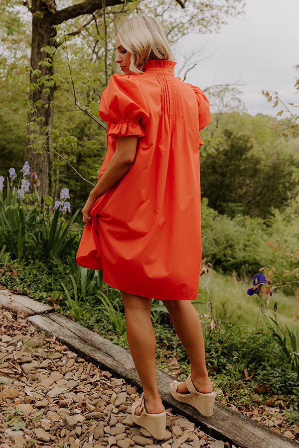 Sweet Energy Pleated Mini Dress in Tangerine Image 4