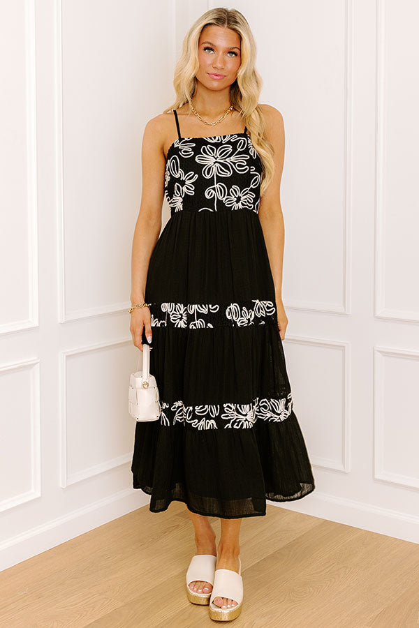 Resort Views Floral Embroidered Midi Dress Image 1