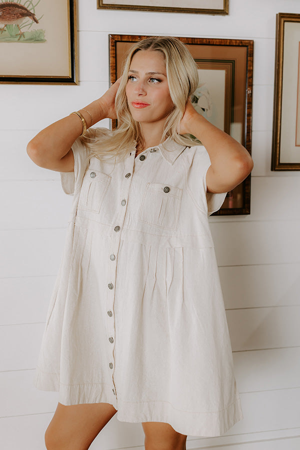Casual Stroll Button Down Mini Dress Image 4