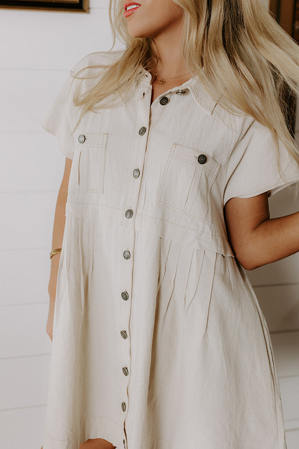 Casual Stroll Button Down Mini Dress Image 5