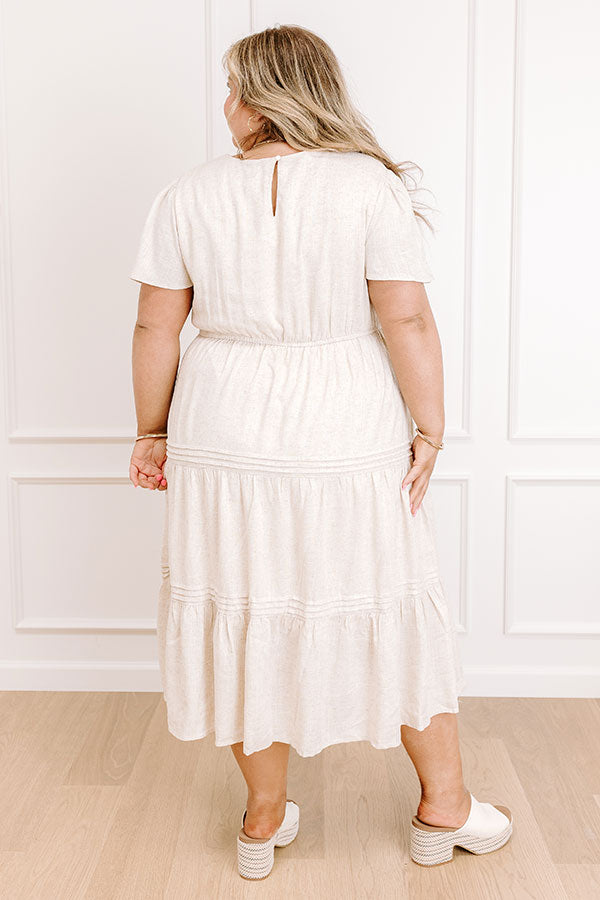 Beach Cottage Tiered Midi Dress Curves Image 3