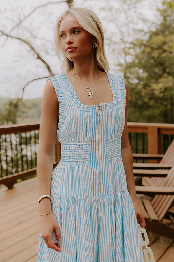 Sunshine Splendor Seersucker Midi Dress Image 2