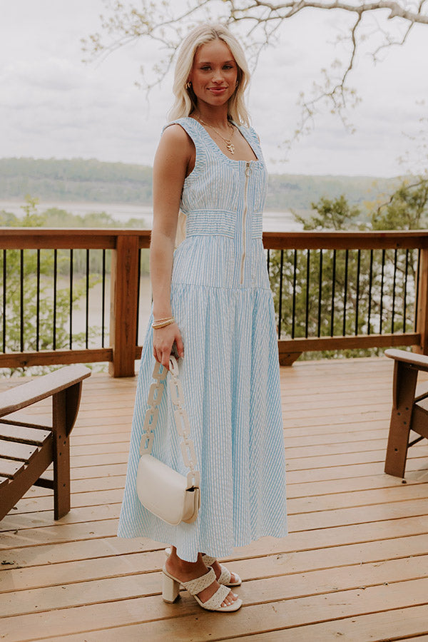 Sunshine Splendor Seersucker Midi Dress Image 3