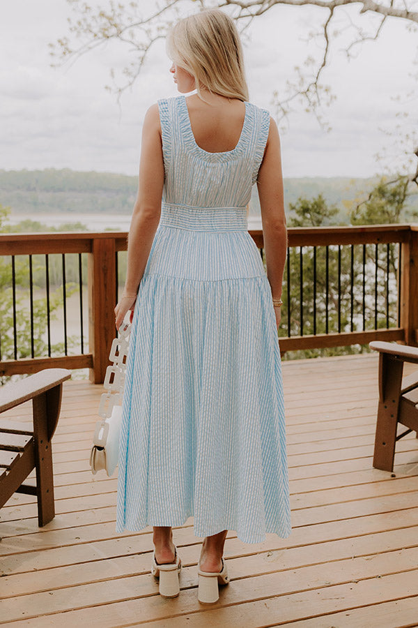 Sunshine Splendor Seersucker Midi Dress Image 4