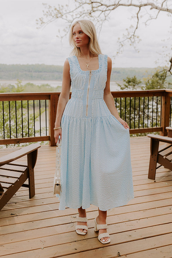 Sunshine Splendor Seersucker Midi Dress Image 1