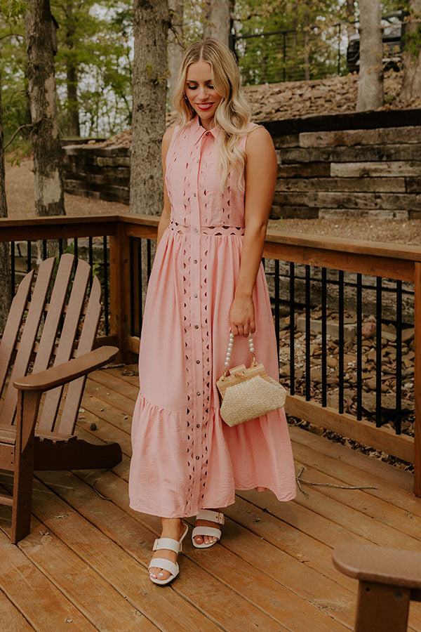 bohemian pink midi dress Plus Size Harley Smocked Midi Dress
