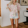 Dreaming Of Dahlias Button Up Top in Pink Image 1