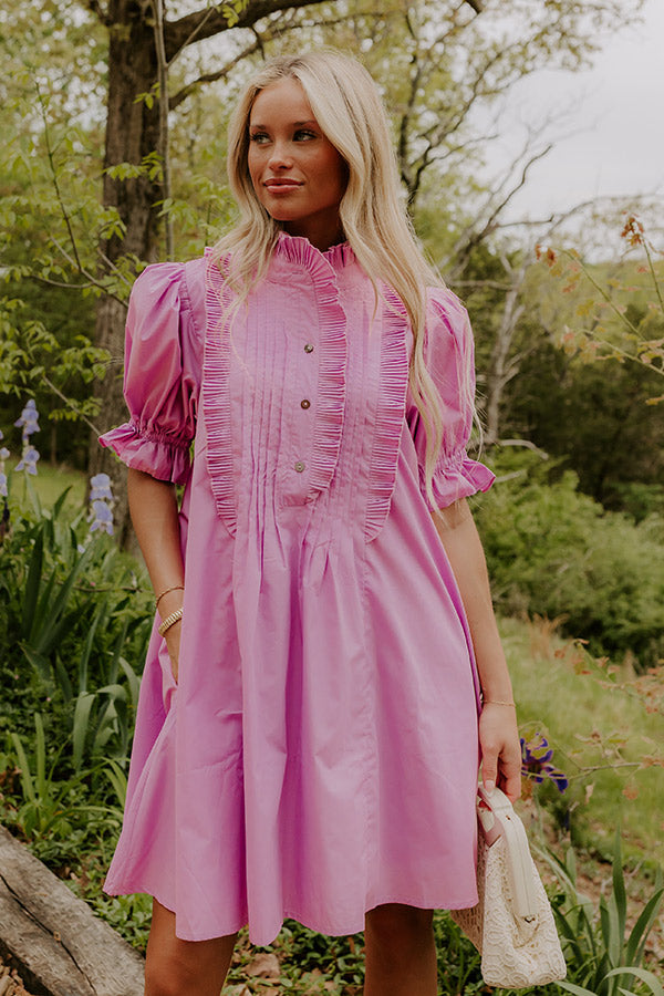 Sweet Energy Pleated Mini Dress in Purple Image 2