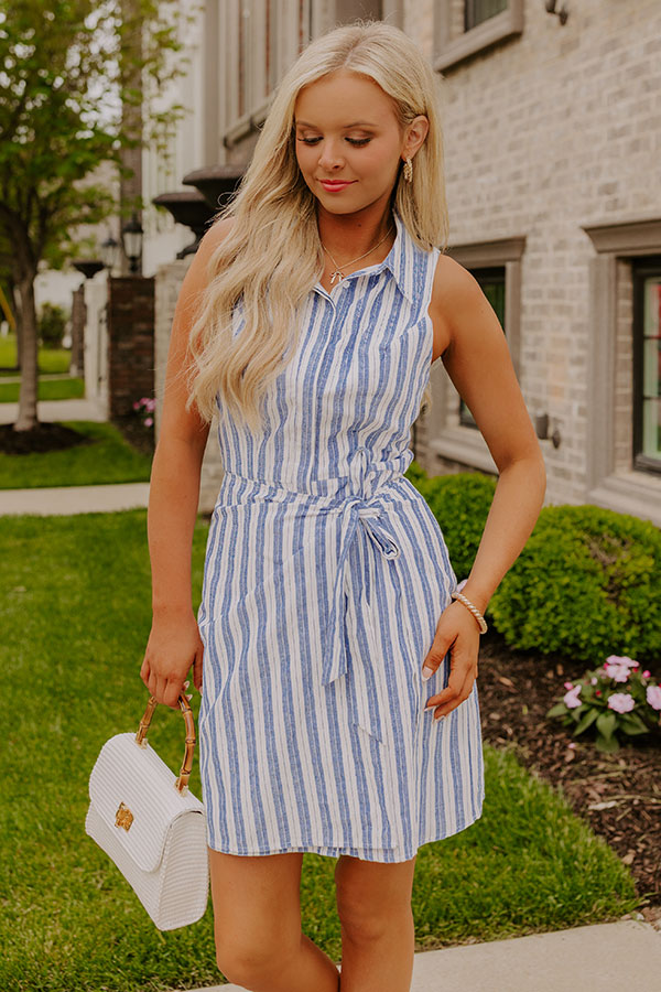 Yacht Club Social Stripe Mini Dress Image 1