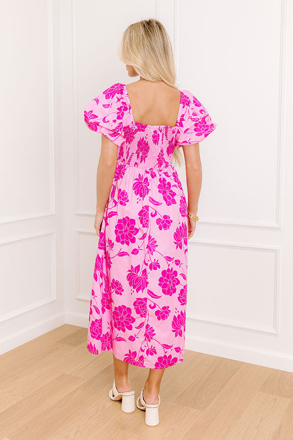 Lush Rows Floral Midi Dress Image 4