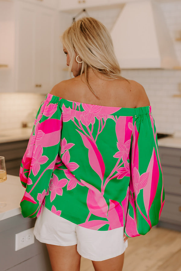 Sunset Sangria Satin Floral Top Image 5