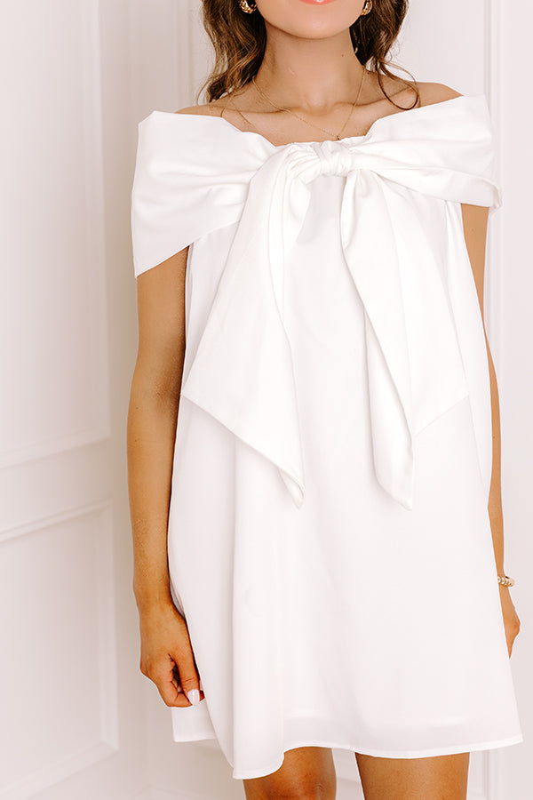 Uptown Social Off Shoulder Mini Dress in White Image 4