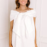 Uptown Social Off Shoulder Mini Dress in White Image 1