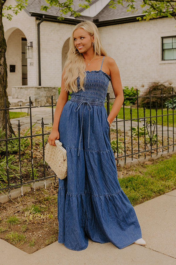 Show Stopper Wide Leg Denim Jumpsuit Image 2