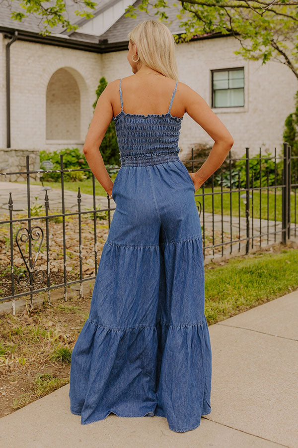 Show Stopper Wide Leg Denim Jumpsuit Image 4