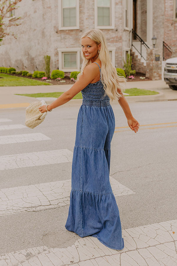 Show Stopper Wide Leg Denim Jumpsuit Image 5