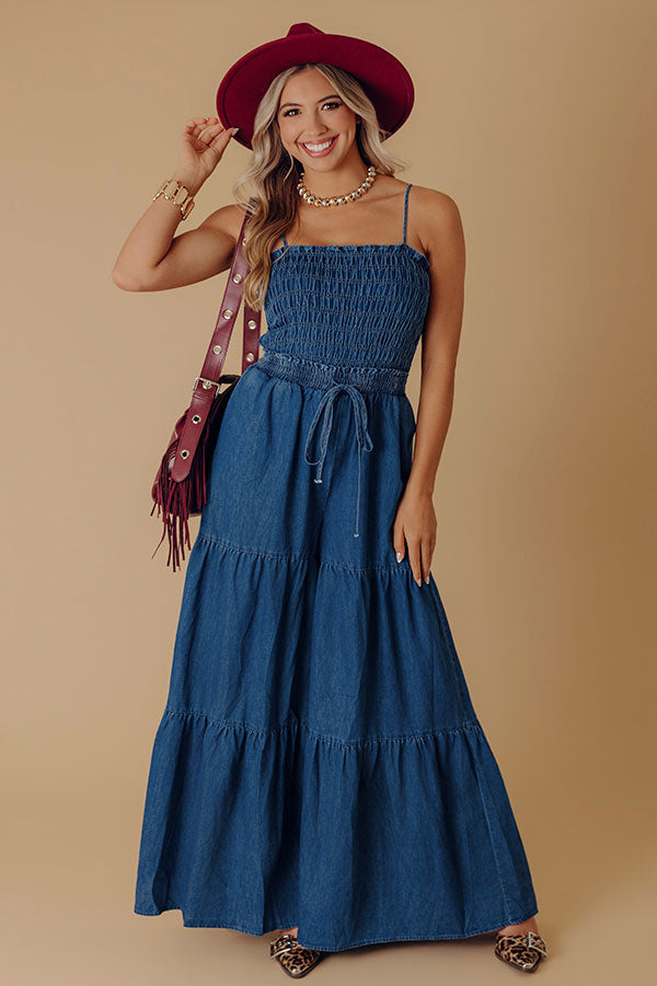 Show Stopper Wide Leg Denim Jumpsuit Image - 1