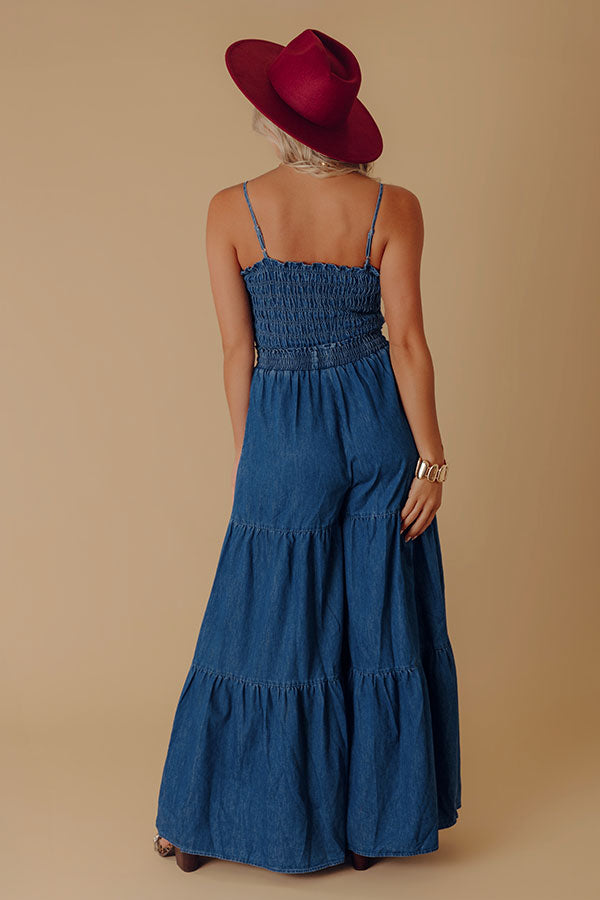 Show Stopper Wide Leg Denim Jumpsuit Image - 2