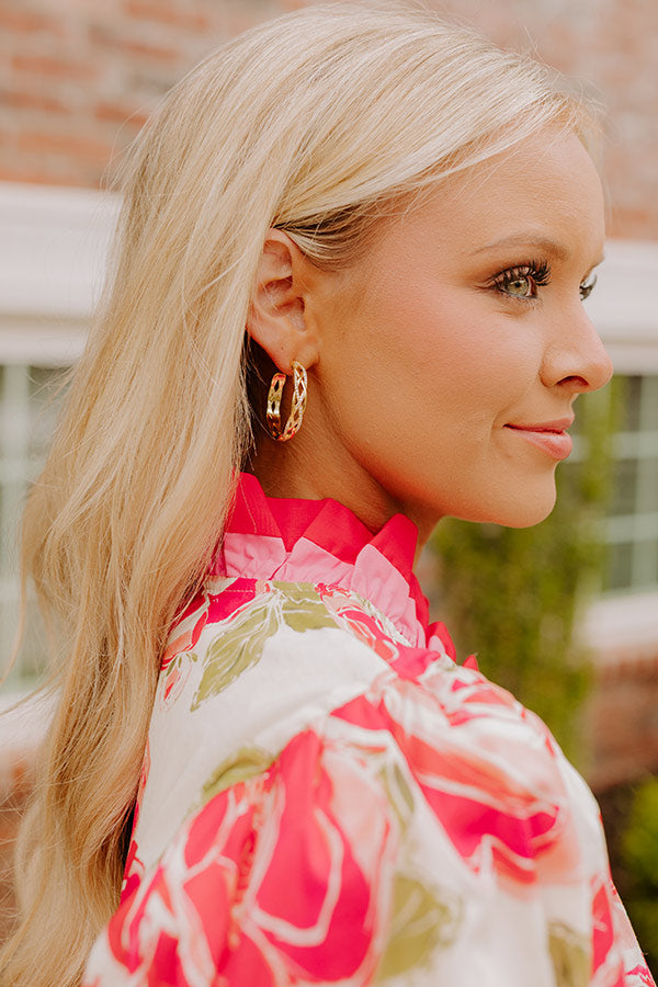 Caught Your Eye Hoop Earrings Image 1