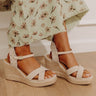 The Madeline Espadrille Wedge in Oatmeal Image - 1