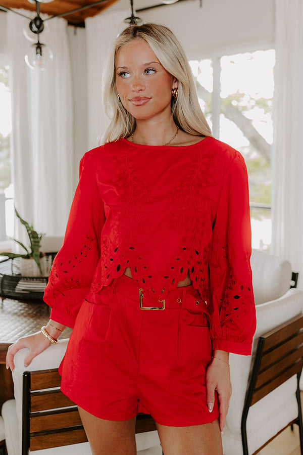 Small Town Parade Embroidered Top  Image 1