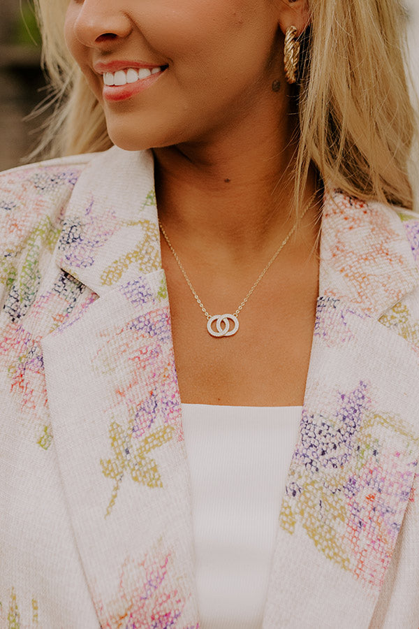 Sweet Smile Cubic Zirconia Necklace in Gold Image 1