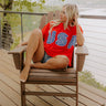USA Patch Vintage Wash Top in Red Image 1