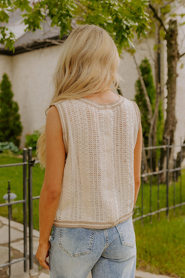 Boho Lifestyle Floral Knit Vest Top Image 4