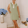 Beach House Brunch Mini Dress in Sage Curves Image - 1