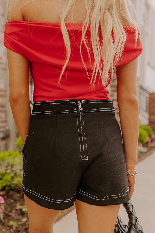 The Zailey High Waist Skort in Black Image 4