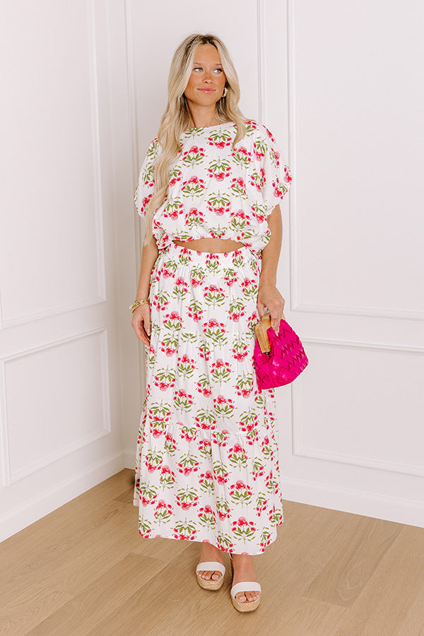 Fresh Blooms High Waist Floral Maxi Skirt Image 1