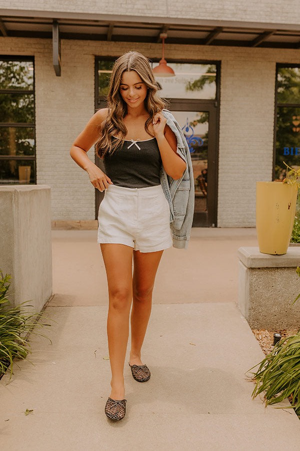 Cosmopolitan Chic High Waist Linen Shorts Image - 3